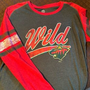 Minnesota Wild NHL licensed retro-look
raglan style shirt